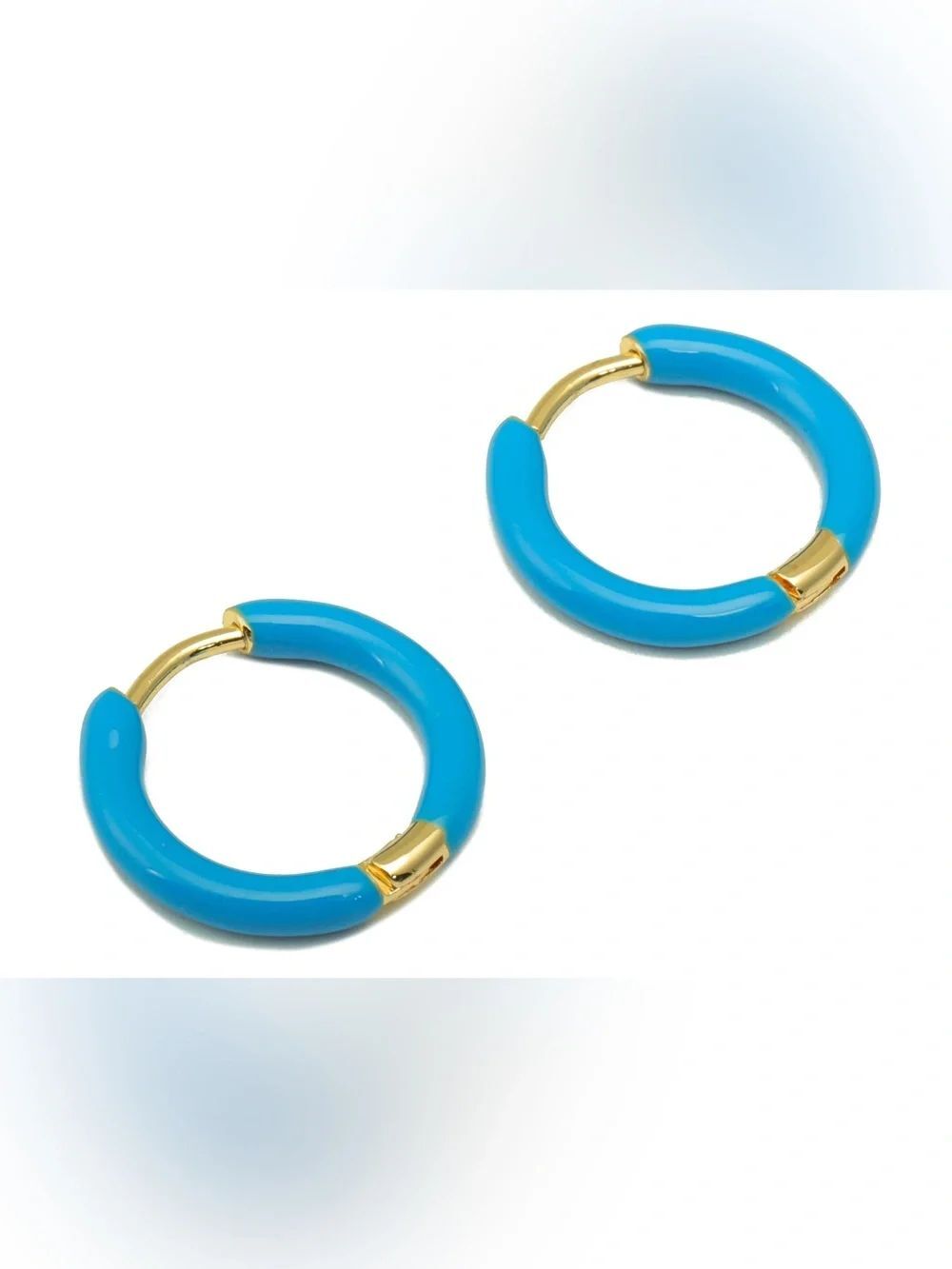 Blue hoop earrings Q1286